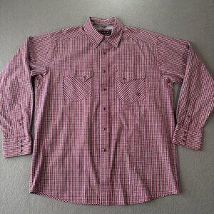 Ariat Pro Series Tyson Classic Fit Shirt Men L Plaid Pearl Snap Western Workwear